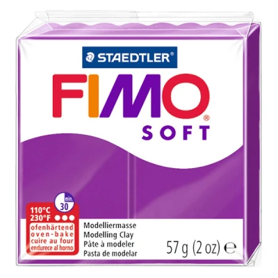 Image of STAEDTLER 8020 61 Fimo Soft Normal Block, Modelling Clay, 57 g, Purple