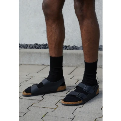 Image of Birkenstock Milano Sandals, Size: 7, Black High quality imitation leather