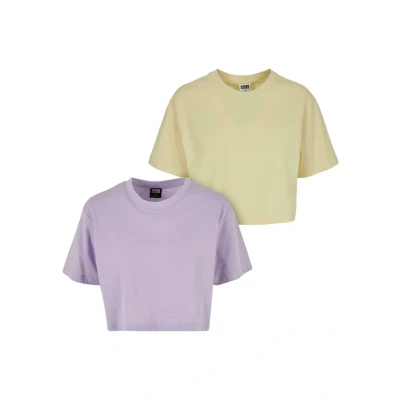 Image of Urban Classics Oversized 2PACK Basic Tshirt, Women&#039;s, Size: XXL, Lilac softyellow