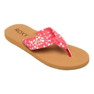 Image of Roxy PAIA V Tbar sandals, Women&#039;s, Size: 7, Red Textile/synthetics