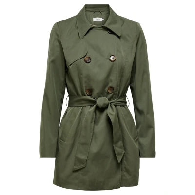 Image of ONLY Onlvalerie Trenchcoat, Women&#039;s, Size: Medium, Dark green
