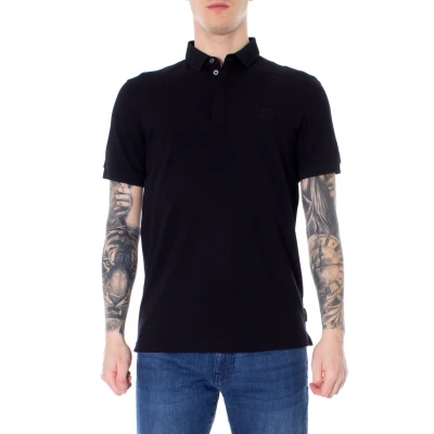 Image of Armani Exchange Men&#039;s Small Logo Everyday Polo Shirt, Black, M