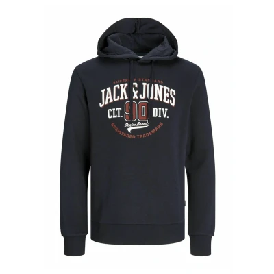Image of Jack &amp; Jones LOGO Hoodie, Men&#039;s, Size: Medium, Dark navy