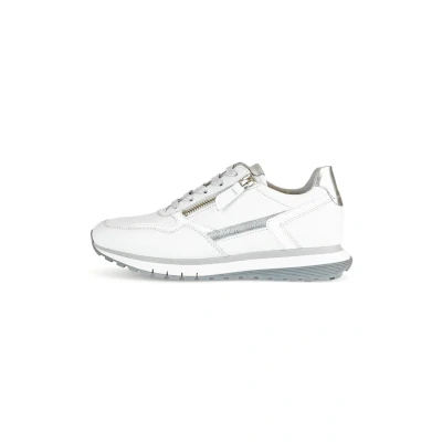 Image of Gabor Women&#039;s Low Top Trainers, Shoes, White Silver 50, 35.5 EU Weit
