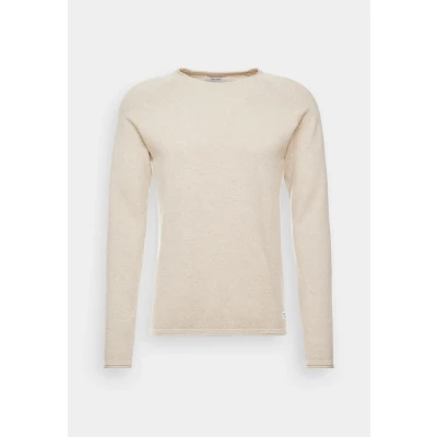 Image of Jack &amp; Jones Jjehill CREW NECK NOOS Jumper, Men&#039;s, Size: Medium, Oatmeal melange