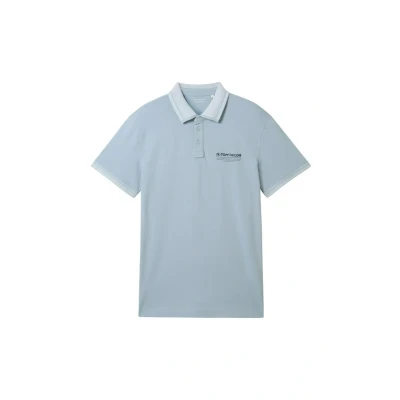 Image of TOM Tailor MIT LOGO Polo shirt, Men&#039;s, Size: Medium, Foggy blue
