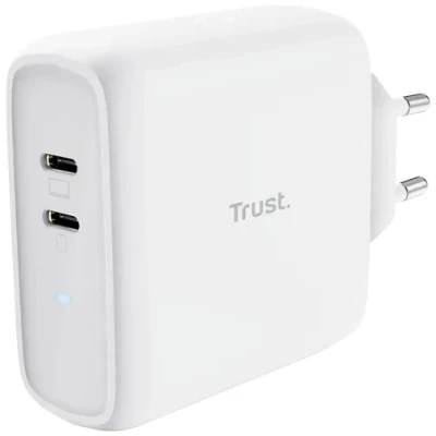 Image of Trust Maxo Dual USB C Fast Charger 65W White