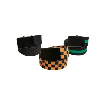 Image of Urban Classics 3 PACK TRIO Braided belt for kids, Size: S/M, Black bodegagreen magicmango