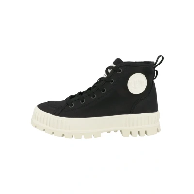 Image of Palladium Pallashock Laceup ankle boots, Size: 3.5, Black Leather