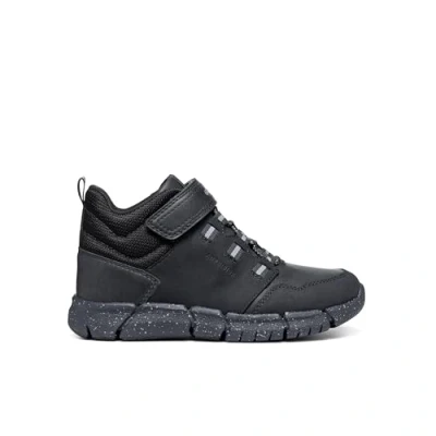 Image of Geox Flexyper BOY ABX Laceup ankle boots for kids, Size: 10K, Navy/azure leather and imitation