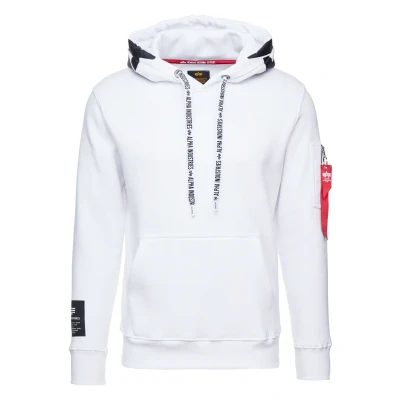Image of Alpha INDUSTRIES Men&#039;s Hooded Sweat Sweatshirt, White/Black, XXL