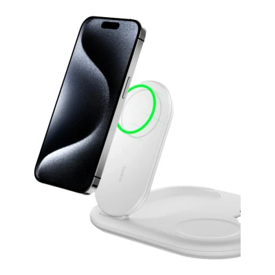 Image of BELKIN BoostCharge Qi2 3 in 1 Magnetic 15 W Wireless Charger White, White