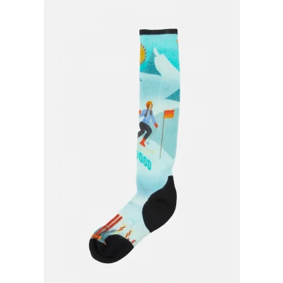 Image of Smartwool Women&#039;s Ski Targeted Cushion Snow Bunny Print OTC Socks, CAPRI, Large, L