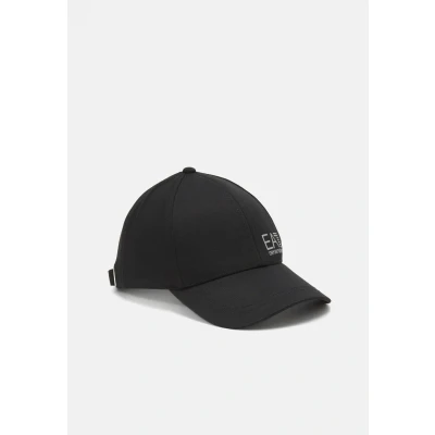 Image of EA7 Emporio Armani Baseball HAT Unisex Cap, Size: Medium, Black/silver