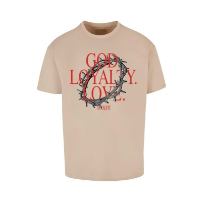 Image of Upscale by Mister Tee GOD Loyalty LOVE Print Tshirt, Men&#039;s, Size: XL, Sand