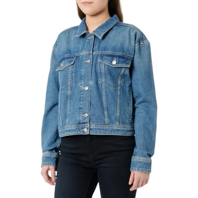Image of BOSS Trucker Jacket Denim jacket, Women&#039;s, Size: Medium, Navy