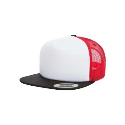 Image of Flexfit FOAM Trucker Cap, Size: One Size, Blk/wht/red