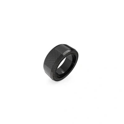 Image of Guess Racer TAG Ring, Men&#039;s, Size: T U, Black