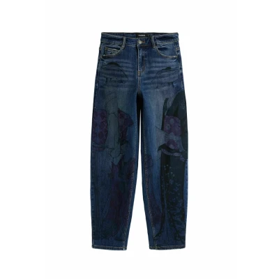 Image of Desigual Boyfriend Samurai Jeans Tapered Fit, Women&#039;s, Size: 14, Blue
