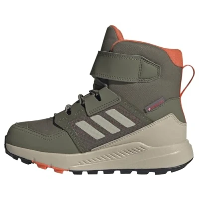 Image of Adidas Terrex Trailmaker CRDY Hiking shoes for kids, Size: 6.5, Olive strata beige semi impact orange Leather