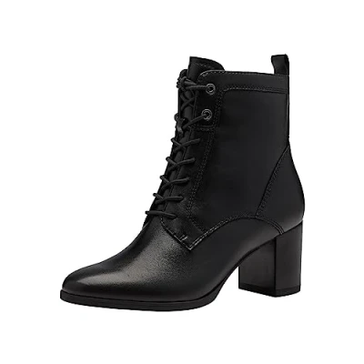 Image of Tamaris Laceup ankle boots, Women&#039;s, Size: 4, Black leather and imitation