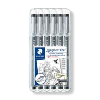 Image of STAEDTLER 308 SB6P Felt Pen Red