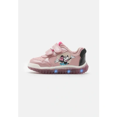 Image of Geox Lightyloo GIRL Light UP Trainers for kids, Size: 8.5K, Old rose/black Imitation leather/ textile