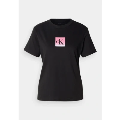 Image of Calvin Klein Jeans Classic FIT TEE Print Tshirt, Women&#039;s, Size: Small, Black