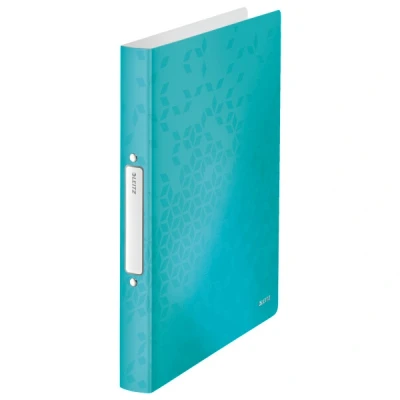 Image of Leitz 2 Ring Binder, Holds up to 190 Sheets, Wow Range, 25 mm Spine, 42570051 A4, Ice Blue