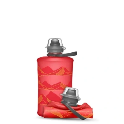 Image of HydraPak Mountain Stow (350 ml, 12 oz) Collapsible Water Bottle Ultralight &amp; Packable Travel Bottle, Flexible Ski, Hike, Bike or Climb Squeeze Flask Redwood Red