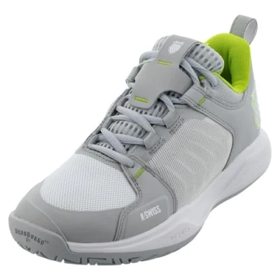 Image of K SWISS Ultrashot TEAM Multicourt tennis shoes, Women&#039;s, Size: 4, Gray violet/white/lime green Textile/synthetics