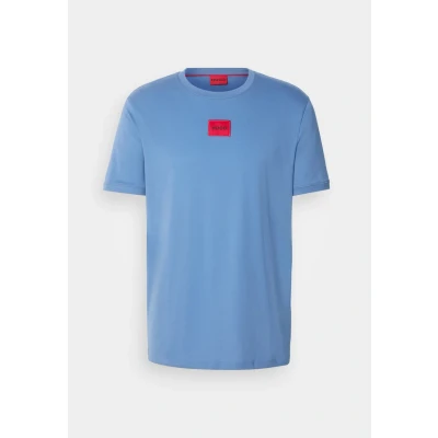 Image of HUGO Diragolino Basic Tshirt Medium blue, Men&#039;s, Size: XS, blue