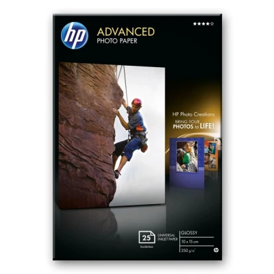 Image of HP Q8691A, 10 x 15 cm Borderless, Advanced Glossy Photo Paper, 250 gsm, 25 Sheets
