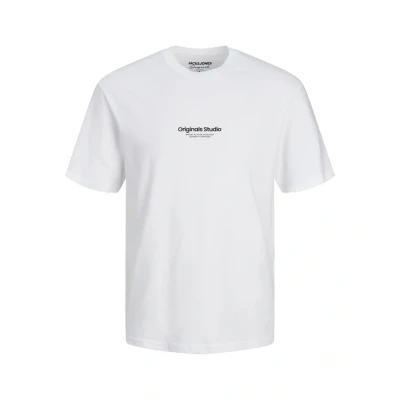 Image of Jack &amp; Jones Jorvesterbro SS CREW NECK NOOS Print Tshirt, Size: Medium, Bright white