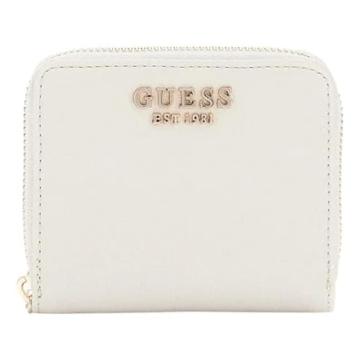 Image of Guess Laurel Small ZIP Around Wallet, Women&#039;s, Size: One Size, Ivory
