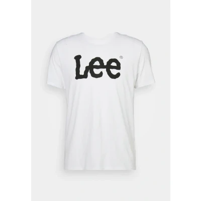 Image of Lee Woobly LOGO TEE Print Tshirt, Men&#039;s, Size: Medium, White