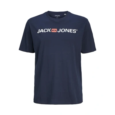 Image of Jack &amp; Jones CORP LOGO TEE CREW NECK Print Tshirt, Men&#039;s, Size: Large, Navy blazer