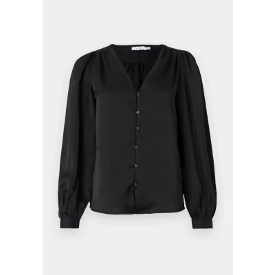 Image of VILA Viellette Vneck L/S Blouse, Women&#039;s, Size: 6, Black