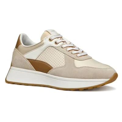 Image of Geox Amabel Trainers, Women&#039;s, Size: 4, Papyrus/light taupe leather and imitation