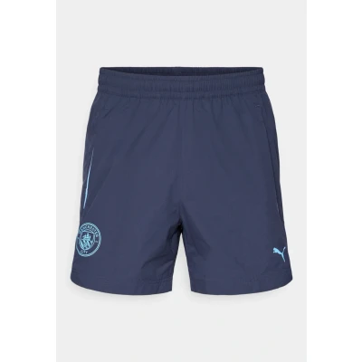 Image of Puma MCFC Pumatech Relaxed Shorts Club wear, Men&#039;s, Size: XS, Deep navy/team light blue