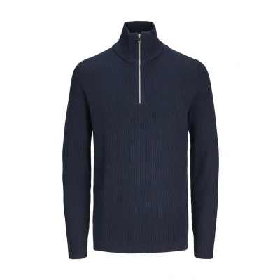 Image of Jack &amp; Jones Premium Jjeperfect HALF ZIP Jumper, Men&#039;s, Size: Small, Blau