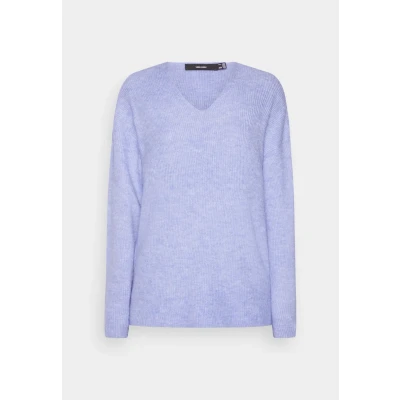 Image of VERO MODA Women&#039;s Vmcrewlefile Ls V Neck Blouse Noos Sweater, Jacaranda., L