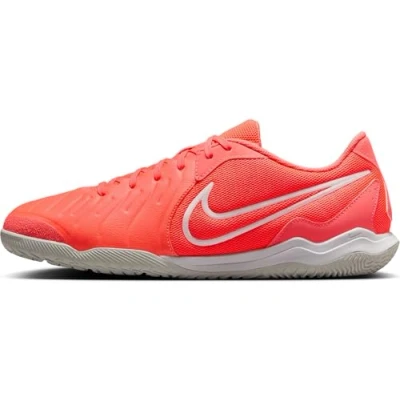 Image of Nike Performance Tiempo Legend 10 Academy Indoor football boots, Size: 5.5, Hot lava/white Imitation leather/ textile