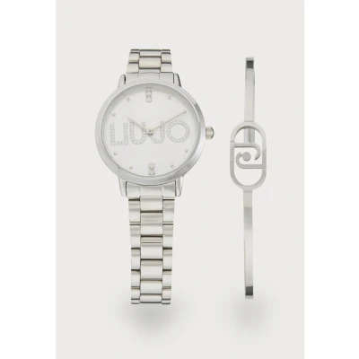 Image of Liu Jo Elegant Ladies Steel Quartz Watch Couple Essence Model TLJ2512 with Crystals in Dial and Free Bracelet, silver, Modern