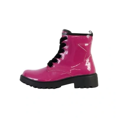 Image of Geox Casey GIRL Laceup ankle boots for kids, Size: 3, Dark purple High quality imitation leather