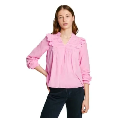 Image of Pepe Jeans Lorely Blouse, Women&#039;s, Size: Large, College pink