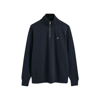 Image of GANT REG Shield HALF ZIP Sweatshirt, Men&#039;s, Size: Small, Evening blue