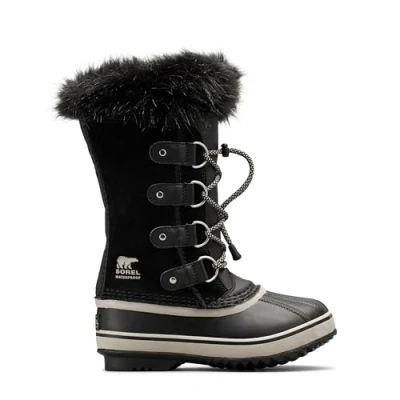 Image of Sorel Youth JOAN OF Arctic WP Unisex Winter boots for kids, Size: 4, Black/dove Leather/synthetics