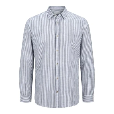 Image of Jack &amp; Jones Jjesummer Shirt, Men&#039;s, Size: Large, Infinity detail:stripe