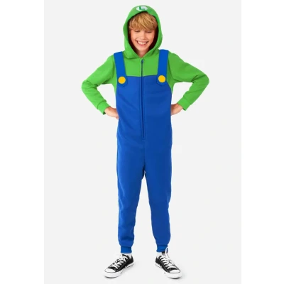 Image of Opposuits Luigi Onesie Jumpsuit for kids, Size: 16y, Green